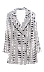 HARLYN - CHARLOTTE - OVERSIZED COAT - BLACK/WHITE HERRINGBONE