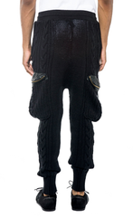 SKINGRAFT - KNIT CARGO PANTS - BLACK