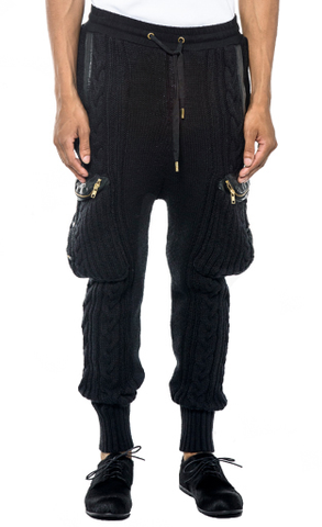 SKINGRAFT - KNIT CARGO PANTS - BLACK