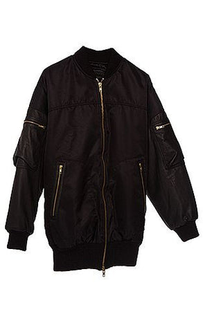 SKINGRAFT - OVERSIZE BOMBER JACKET - BLACK